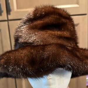 Irene of New York - Brown  mink Fur Bucket Hat - Women Accessories